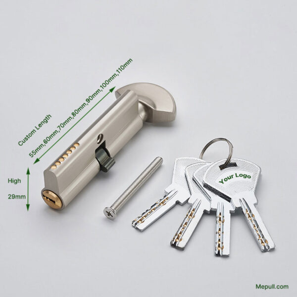 Mepull Satin Nickel Cylinder Lock 03