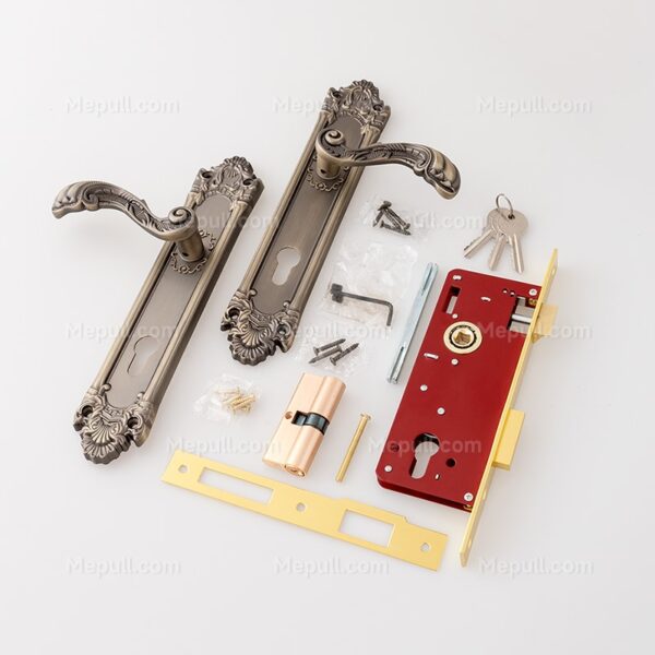 Antique Brass Door Handle With Lock Sets 85619 867 4