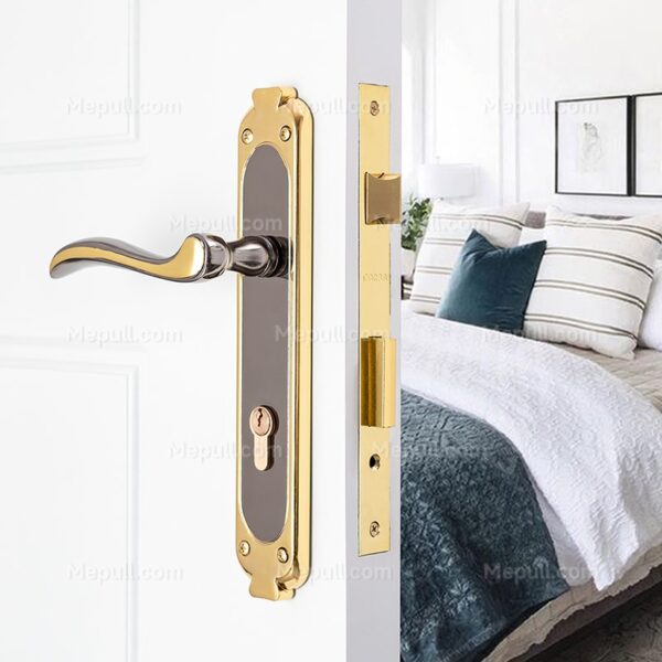 Satin Brushed with Gold Door Locks 85101 9171 2