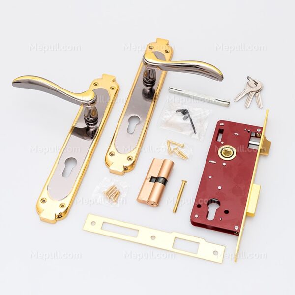 Satin Brushed with Gold Door Locks 85101 9171 4