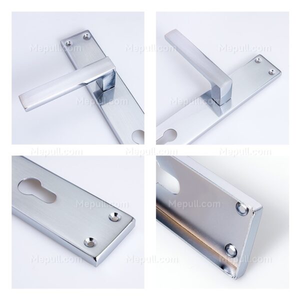 Brushed Steel Door Handles on Backplate 85203 939 3