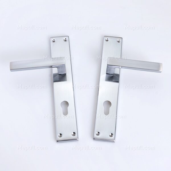 Brushed Steel Door Handles on Backplate 85203 939 4