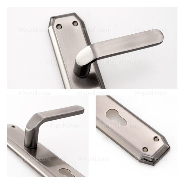 Nickel Round Backplate Door Handles 859106 9172 3