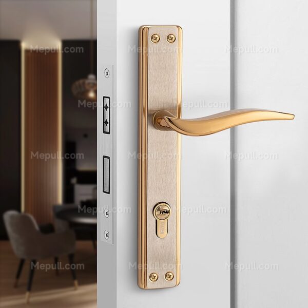 Satin Brass Backplate Door Handles 851037 7213 2