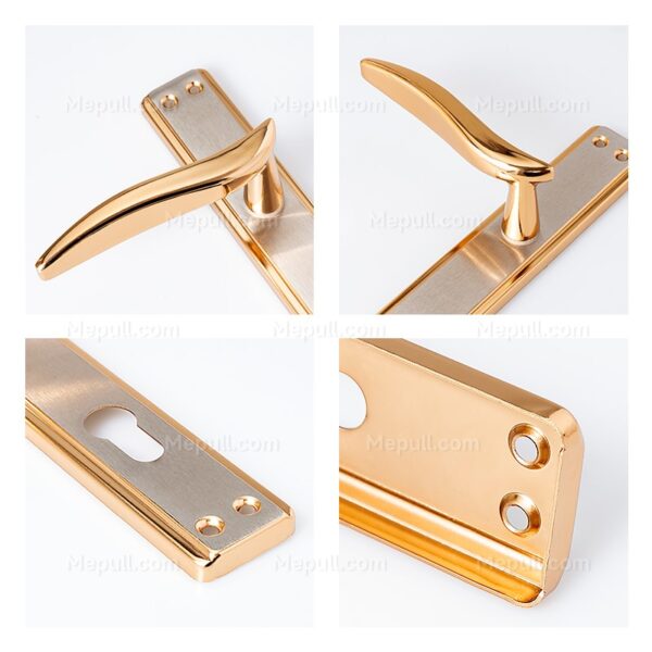 Satin Brass Backplate Door Handles 851037 7213 3