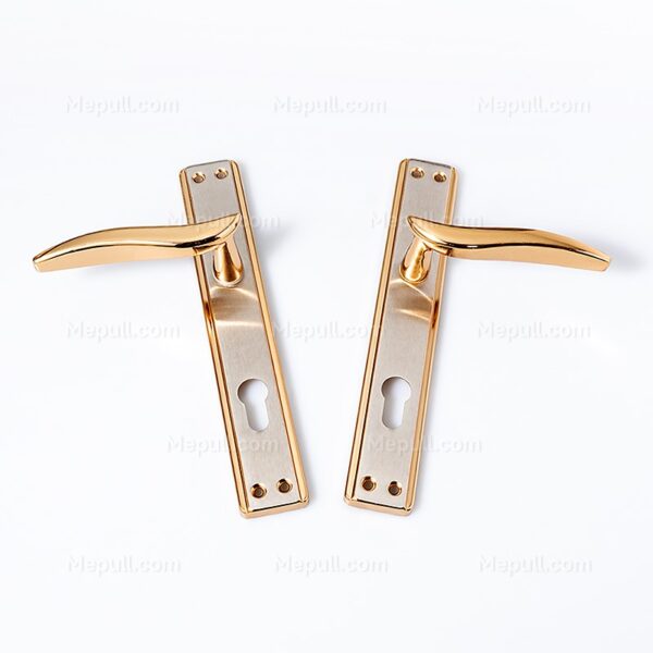 Satin Brass Backplate Door Handles 851037 7213 4