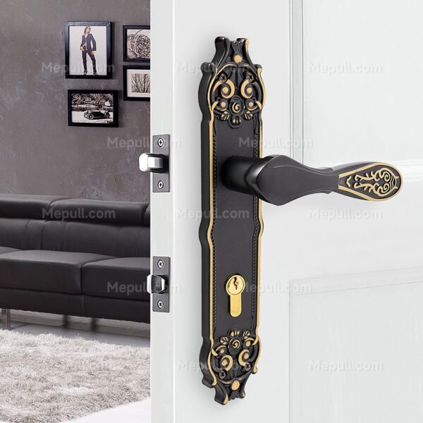 Black Gold Owl Detailed Patterned Door Handle 8542 442 2