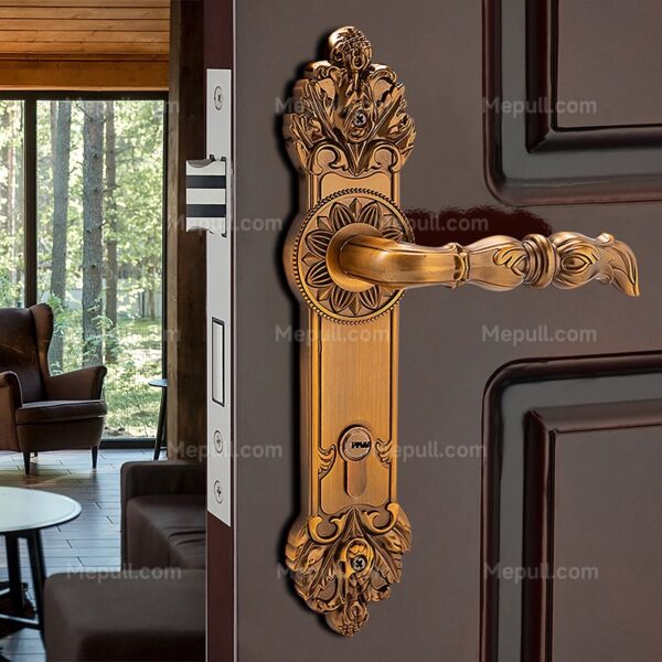 Floral Embossed Fire Flame Patterned Door Handle 85462 4133 2