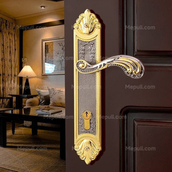 Olive Branch Two Tone Black Nickel Gold Door Handle 85618 911 2